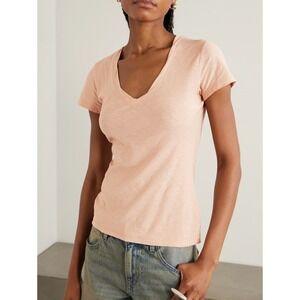 James Perse Casual Slub Supima Cotton-Jersey T-Shirt in Pink Peach Size 1 / S